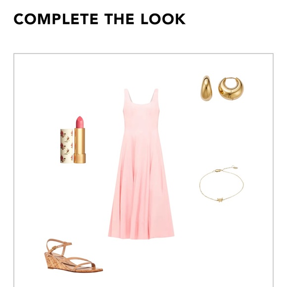 STAUD WELLS DRESS PEARL PINK Midi Dress 8 - Picture 7 of 8